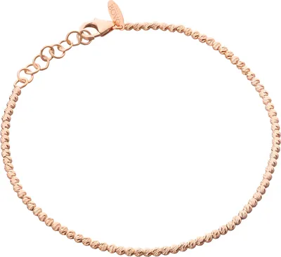 Produktbild von 585er Rotgold Armband Ankerkette mit diamantierten Kugeln