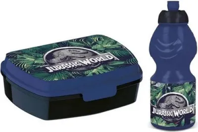 Produktbild von Jurassic World Dino Kinder 2 tlg. Set Brotdose Trinkflasche 400 ml
