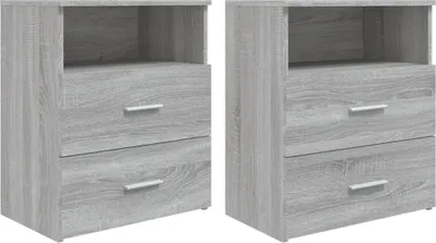 Produktbild von vidaXL Nachttische 2 Stk. Grau Sonoma 50x32x60 cm