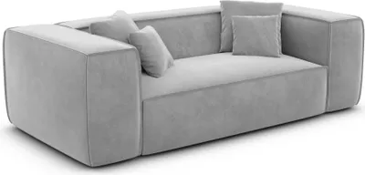 Produktbild von Samtstoff 2-Sitzer Couch Arelia Hellgrau