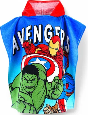 Produktbild von Avengers Badeponcho 55 x 110 cm Baby & Kinder Kapuzenhandtuch aus Baumwolle