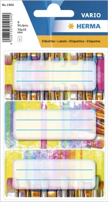 Produktbild von HERMA 1904 Malpinsel Sticker Buntgemischt 76x35 mm 9 Stück