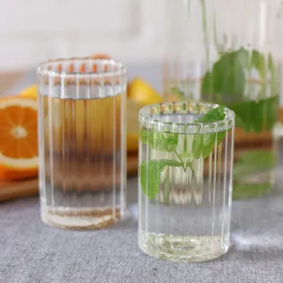 Produktbild von Wilmax Geriffeltes Glas 200 ml Borosilikatglas Transparent WL-888623/A