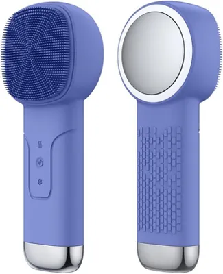 Produktbild von 6 in 1 Elektrische Gesichtsreinigungsbürste,für Männer und Frauen, 800 mAh wiederaufladbare, 3 Modi,Vibration, heiße und kalte Kompresse,Blau