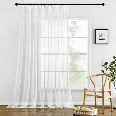 Zdjęcie produktu dla Białe, przezroczyste zasłony – nowoczesne i eleganckie, 300 x 225 cm