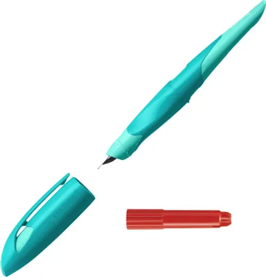 Produktbild von STABILO Ergonomischer Schulfüller EASYbirdy Pastel - aqua grün/mint - Rechtshänder:innen - Anfängerfeder (A) - inkl. Einstellwerkzeug