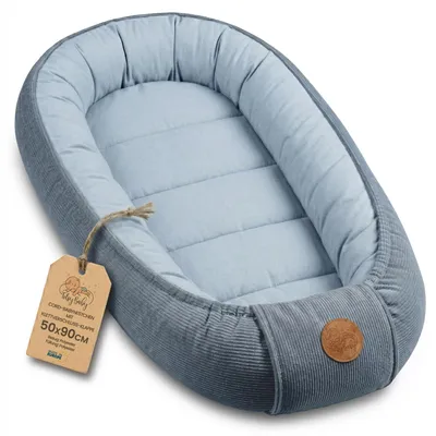 Produktbild von Baby Nest Neugeborene Nestchen tragbar Kuschelnest 90x50 cm Jeansfarbe