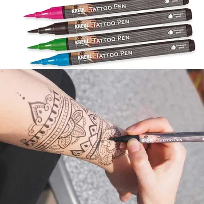 Image de KREUL Set de 4 Stylos à Tatouer "Ancre Etoiles Papillon"