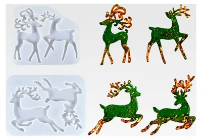 Produktbild von 2 Stück Silikonform Weihnachten Elchförmige Formen für Weihnachtsdekoration