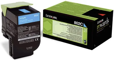 Produktbild von Kaseta z tonerem Lexmark 802C 1 szt. oryginalny cyjan
