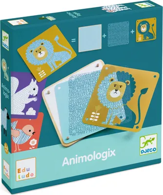 Produktbild von Djeco Animologix Bildaufbau-Lernspiel für Kinder 3-6 Jahre, 24 Karten