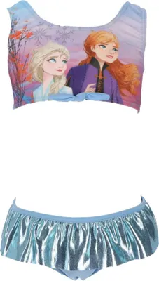 Produktbild von Disney Die Eiskönigin Elsa Anna Kinder Mädchen Badeanzug Bikini – Blau / 98/104
