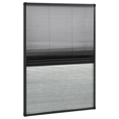 Produktbild von Schlichtes Insektenschutz-Plissee für Fenster Alu 80x120 cm mit Jalousie - 3276474