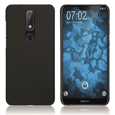 Produktbild von PhoneNatic Case kompatibel mit Nokia 6.1 Plus - Hülle schwarz gummiert Hard-case Cover