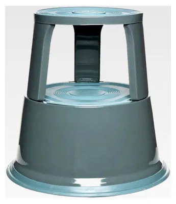 Produktbild von Rollhocker aus Stahlblech mit 3 Lenkrollen, Höhe 430 mm, Tragkraft 150 kg, lichtgrau
