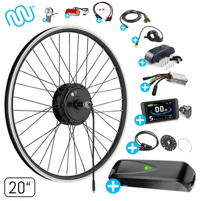 Produktbild von windmeile | E-Bike Umbausatz, Hinterrad Motor, inklusive Akku, mit komplettem Zubehör, Schwarz, 26“ Zoll, Umbau Kit, Pedelec