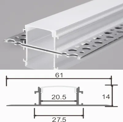 Produktbild von 2 Meter Alu Profile Alu Schiene Profil mit Milchglas Abdeckung Kanal System für LED-Streifen Profil H-15