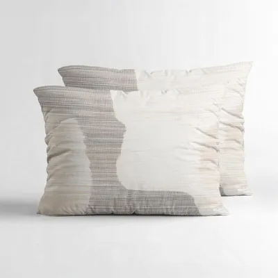 Produktbild von Sleeptime Checkered 2pack slopen Beige/Grau 60 x 70 cm