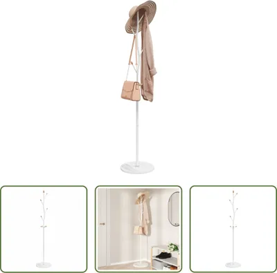 Obrázok produktu pre The Living Store Vešiak na kabáty White 177 cm Práškovo lakované železo