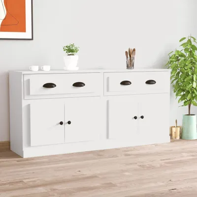 Produktbild von The Living Store Sideboards 2 Stk. Weiß Holzwerkstoff