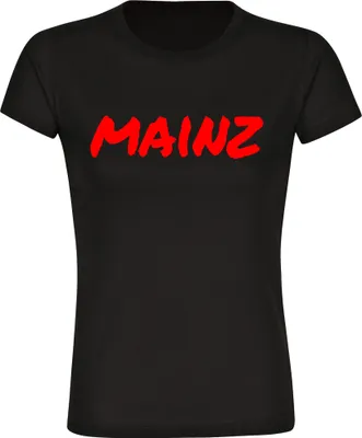 Produktbild von multifanshop Damen T-Shirt - Mainz - Textmarker, schwarz, Größe M