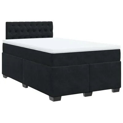 Produktbild von Boxspringbett mit Matratze Schwarz 120x190 cm Samt