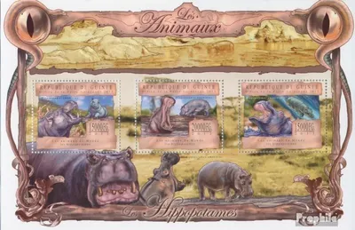 Produktbild von Briefmarken Guinea 2013 Mi 9821-9823 Kleinbogen (kompl. Ausgabe) postfrisch Flusspferde (Hippoptamus amphibius)