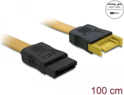 Productafbeelding van Delock SATA-kabel, verlengerstuk, 100 cm, mannelijk > vrouwelijk