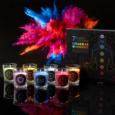 Image de Bougie Parfumée - HOME DECO FACTORY - Coffret Chakra - Multicolore