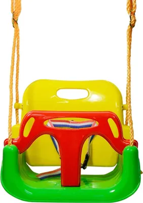 Productafbeelding van COIL Baby schommel, kinderschommel, 3-in-1 babyzitje, verstelbaar en met een groeiende schommelzitting. Tuinschommel met rugleuning en veiligheidsgordel, groen