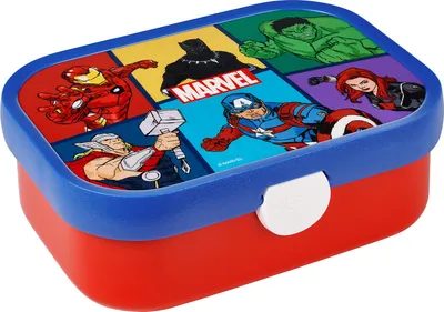 Produktbild von Mepal - Brotdose Campus - Bento Box Kinder - Brotdose mit Fächern & Gabel - Meal Prep Box mit Clip-Verschluss - BPA-frei & Spülmaschinenfest - 750 ml - Avengers
