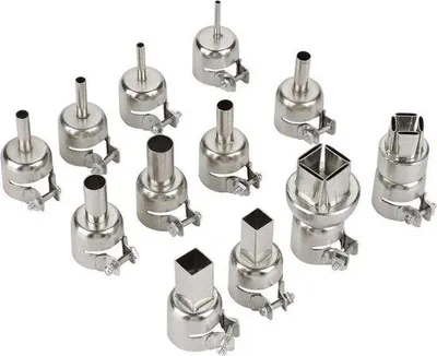 Immagine prodotto di Accessori per set di saldatori elettronici - 12 pezzi - ugello per aria calda - accessori per stazioni di saldatura - set