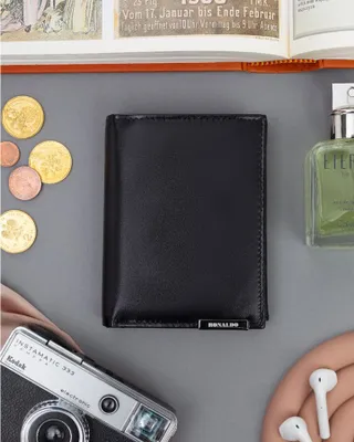 Produktbild von Ronaldo | Großes, Leder Portemonnaie, für Herren, mit RFID, Schwarz, 10x13 cm