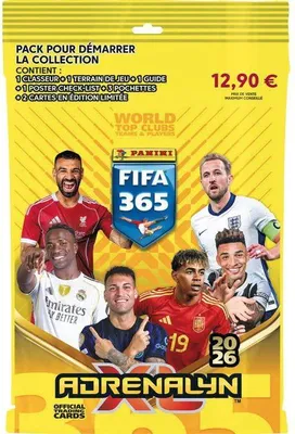 Obrázok produktu pre Starter Pack Panini Fifa 365 2026 TCG, zaraďovač, 3 obaly, 3 karty limitovanej edície, 1 hracia doska
