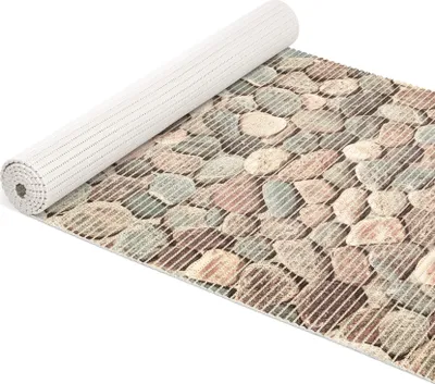 Produktbild von Badematte Anti-Rutsch-Matte Weichschaummatte Extra Breit Steine Badvorleger bunt Breite 65 cm Länge 1500 cm