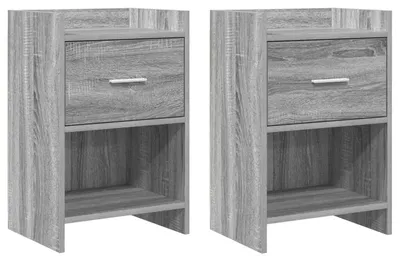 Productafbeelding van vidaXL Nachtkastjes, 2 stuks, grijs Sonoma, 40 x 30 x 60 cm, houtvezel