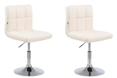 Produktbild von CLP 2er Set Lounger Palma V2 Kunstleder Lounger höhenverstellbar und drehbar. creme