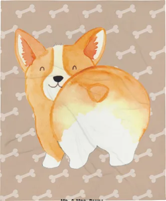 Produktbild von Mr. & Mrs. Panda Schlummerdecke Corgi Po - Hundeglück - Geschenk, Kinderdecke, Sprüche, Niedlich, Fleecedecke, Hund, Kinderwagendecke, Plaid, Babydecke, Spruch, Corgie