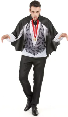A man dressed in a Dracula costume.