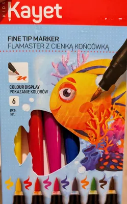 Produktbild von Kayet Filzstifte mit feiner Spitze, 6 Stück, bunt