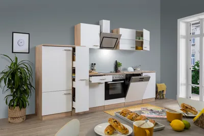 Produktbild von Küche Küchenzeile Küchenblock Einbauküche Eiche Weiß Merle 310 cm Respekta