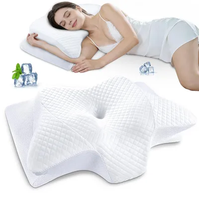 Zdjęcie produktu dla Ergonomiczna poduszka pod szyję z pianki memory, 2-w-1