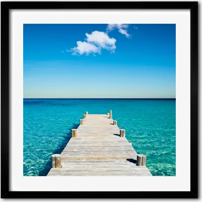 Produktbild von Bild - 50 cm x 50 cm - MDF - Rahmen, Wandkunst - Hölzerner Pier