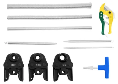 Image de Kit de pinces à sertir pour tubes - Coupe-tubes et pince à sertir - Compact - Acier inoxydable - Pour tubes métalliques et travaux de plomberie