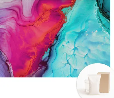 Produktbild von Fototapete - Wandbilder für Wohnzimmer - 312x219 cm - Dekorative Wandfolie - Modernes Design für Wanddekoration - Tapeten für Innenräume - Bunte Welle