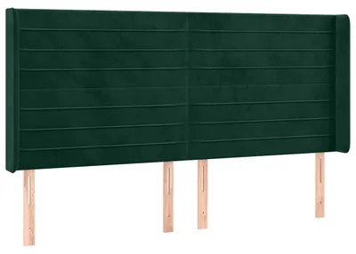 Produktbild von vidaXL Kopfteil mit Ohren Dunkelgrün 183x16x118/128 cm Samt