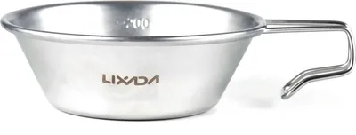 Zdjęcie produktu dla Podróżny kubek sierra ze stali nierdzewnej 200 ml miska kempingowa z miarką do biwakowania z plecakiem