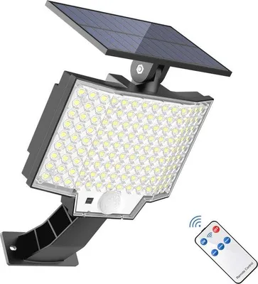 Image de Lampe solaire d'extérieur avec détecteur de mouvement - 126 LED - Étanche - Angle d'éclairage de 210 degrés