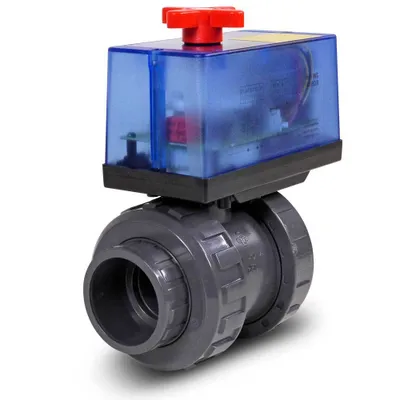Produktbild von Praher 2-Wege PVC Kugelhahn Ø 50mm mit elektrischem Stellantrieb 230 V