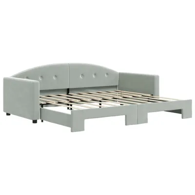 Immagine prodotto di vidaXL Letto da giorno allungabile grigio chiaro 90x190 cm in velluto